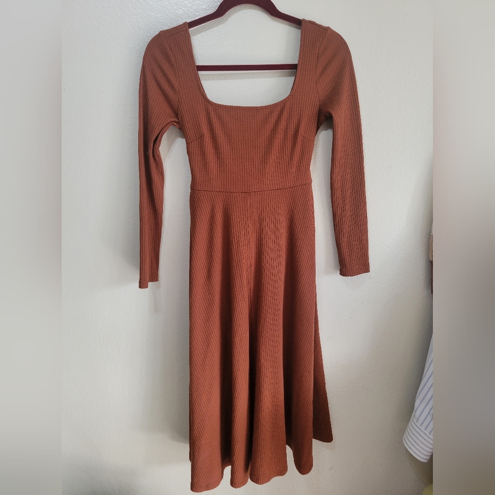 ASTR THE LABEL Long Sleeve Brown Dress SIZE SMALL